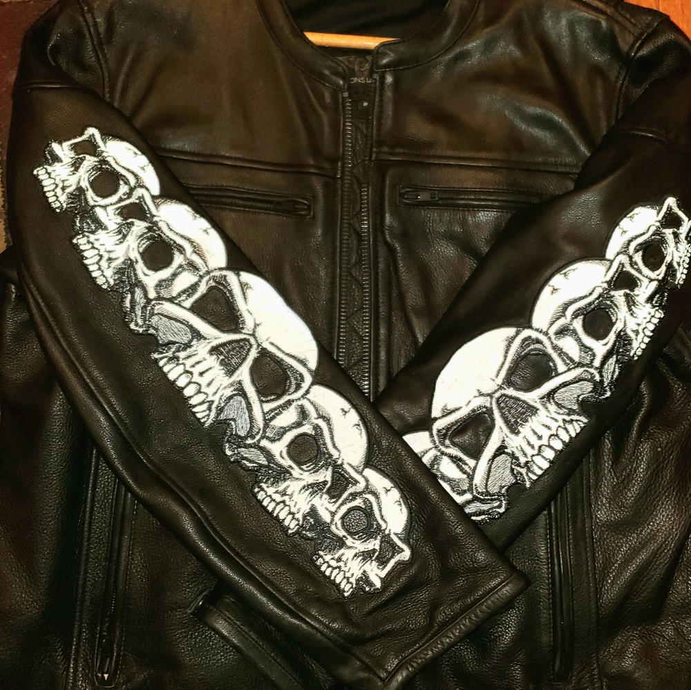 Wilsons skull reflector motorcycle leather